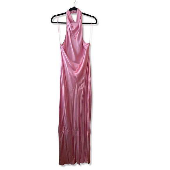 Amanda Uprichard Samba Gown 100% SILK Flamingo Pink Revolve Sz XL $321 NWOT - Picture 6 of 14